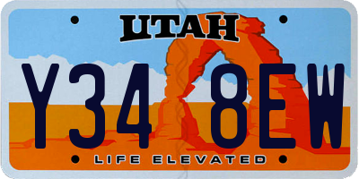 UT license plate Y348EW