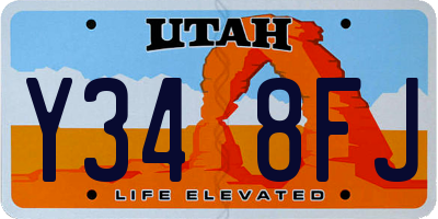 UT license plate Y348FJ