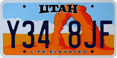 UT license plate Y348JF