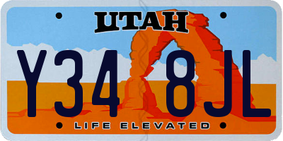UT license plate Y348JL