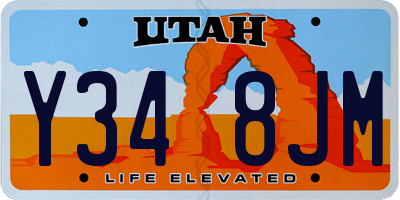 UT license plate Y348JM