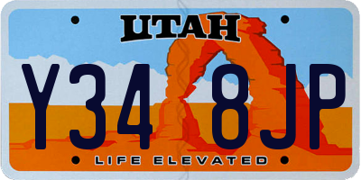 UT license plate Y348JP