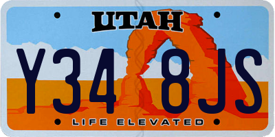 UT license plate Y348JS