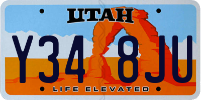 UT license plate Y348JU