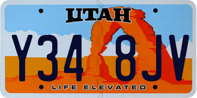 UT license plate Y348JV