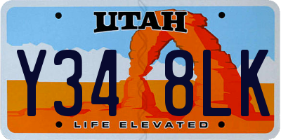 UT license plate Y348LK
