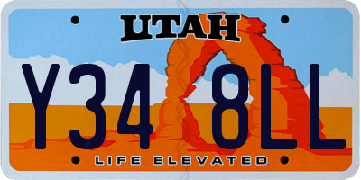 UT license plate Y348LL
