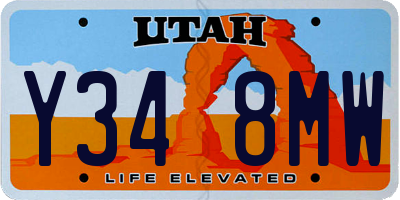 UT license plate Y348MW