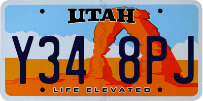 UT license plate Y348PJ