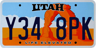 UT license plate Y348PK