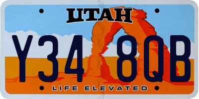 UT license plate Y348QB