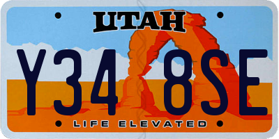 UT license plate Y348SE