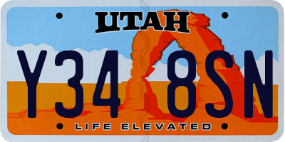 UT license plate Y348SN