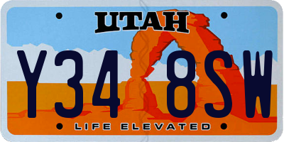 UT license plate Y348SW