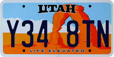 UT license plate Y348TN