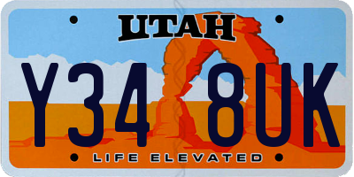 UT license plate Y348UK
