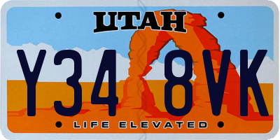 UT license plate Y348VK