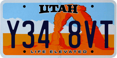 UT license plate Y348VT