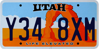 UT license plate Y348XM