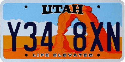 UT license plate Y348XN