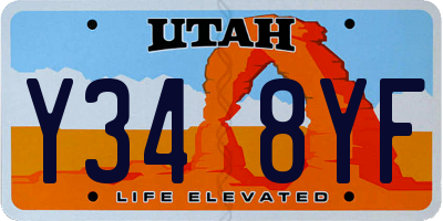 UT license plate Y348YF