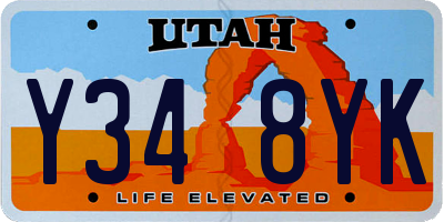 UT license plate Y348YK