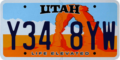 UT license plate Y348YW