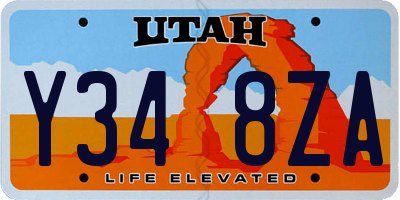 UT license plate Y348ZA