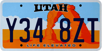 UT license plate Y348ZT
