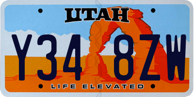 UT license plate Y348ZW