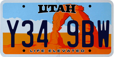 UT license plate Y349BW
