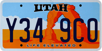 UT license plate Y349CO