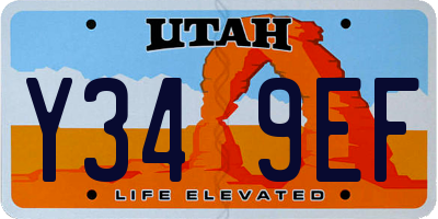 UT license plate Y349EF