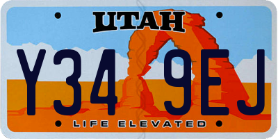 UT license plate Y349EJ
