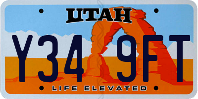 UT license plate Y349FT
