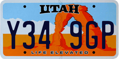 UT license plate Y349GP