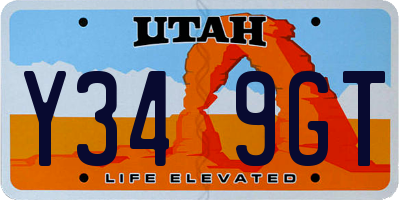 UT license plate Y349GT