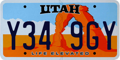 UT license plate Y349GY