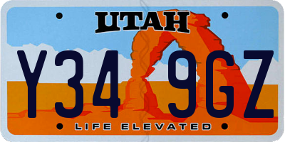 UT license plate Y349GZ