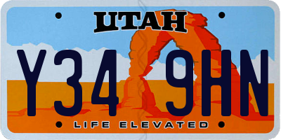 UT license plate Y349HN