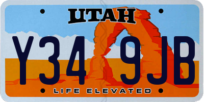 UT license plate Y349JB