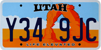 UT license plate Y349JC