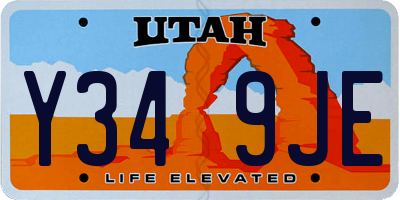 UT license plate Y349JE