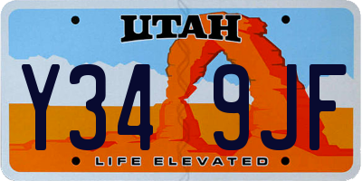 UT license plate Y349JF