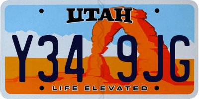 UT license plate Y349JG