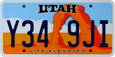 UT license plate Y349JI