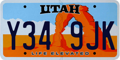 UT license plate Y349JK