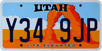 UT license plate Y349JP