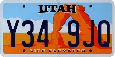 UT license plate Y349JQ