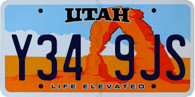 UT license plate Y349JS
